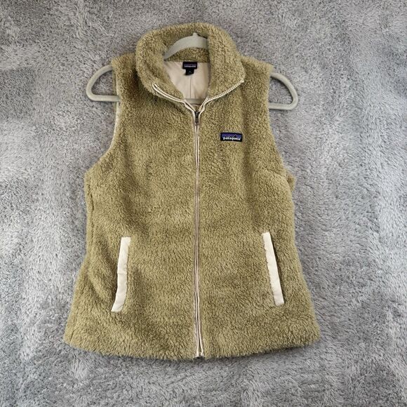 Patagonia Los Gatos El Cap Khaki Beige Teddy Fleece Full Zip Vest - M Medium - Picture 1 of 8
